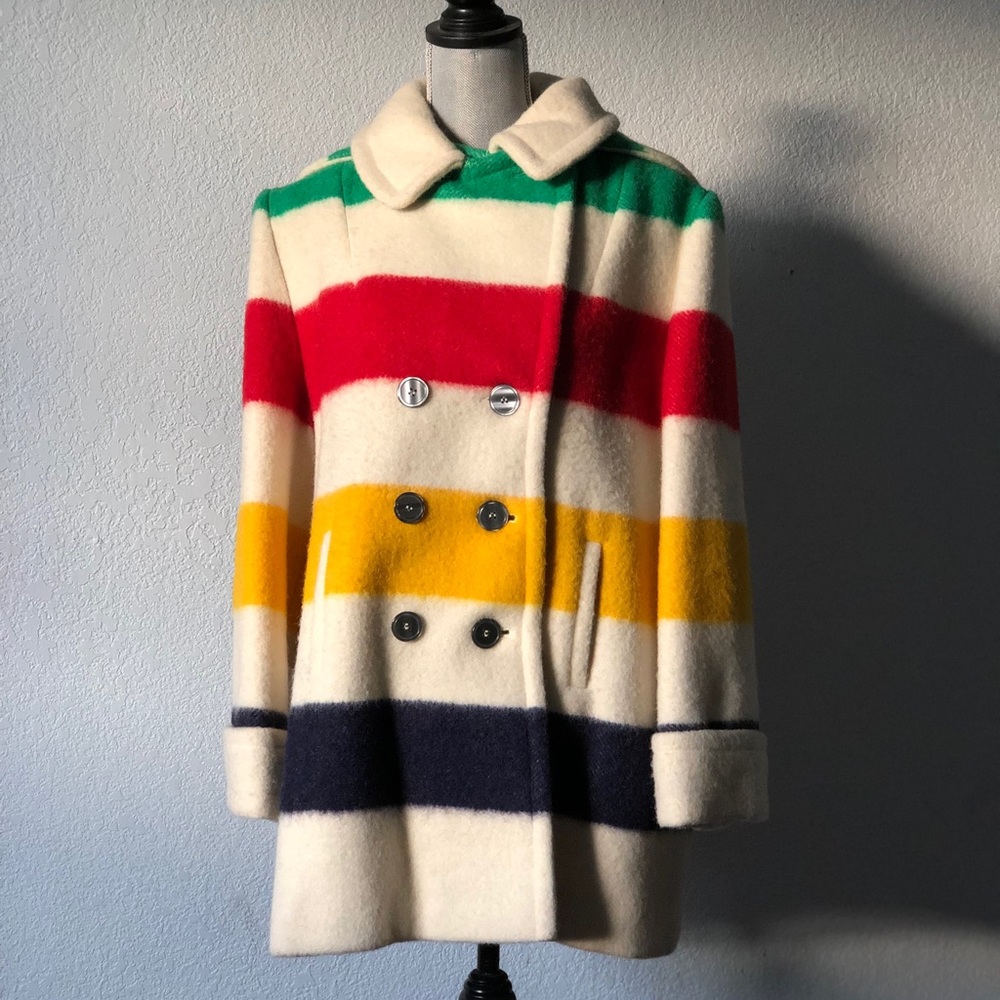Vintage Hudson's Bay Point Blanket Wool Coat